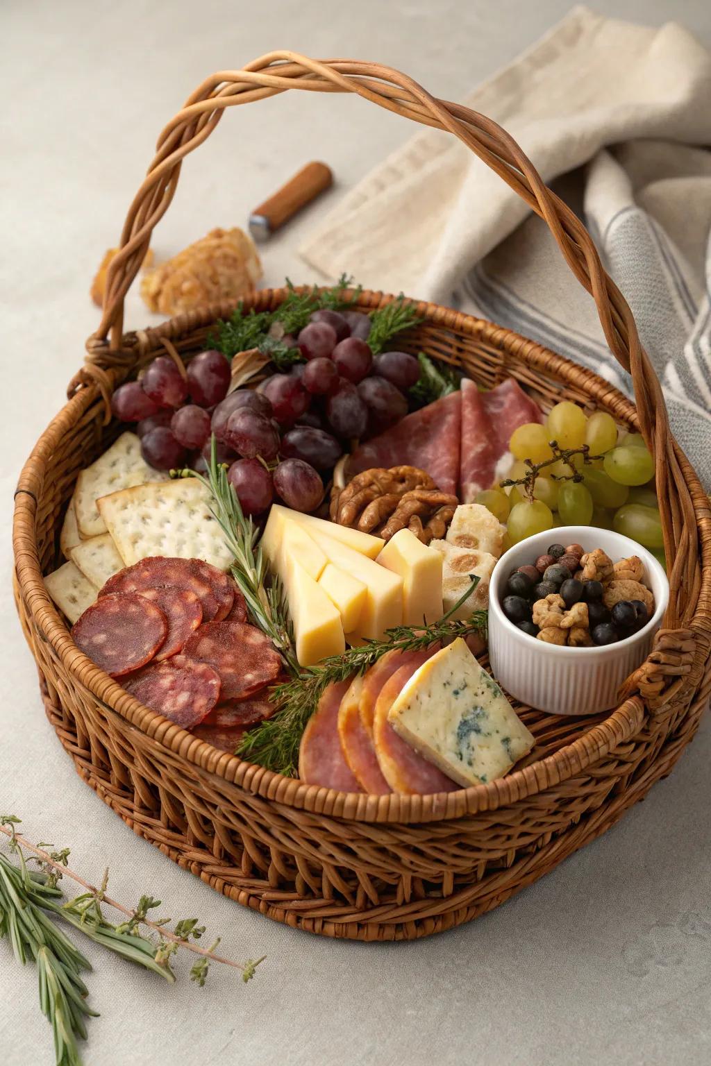 An elegant mini cured meat board for a gourmet touch.