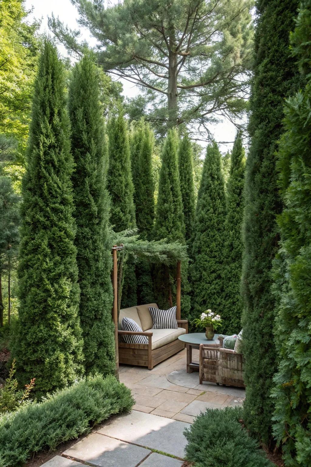 Relax within a private garden area surrounded by Emeralds.