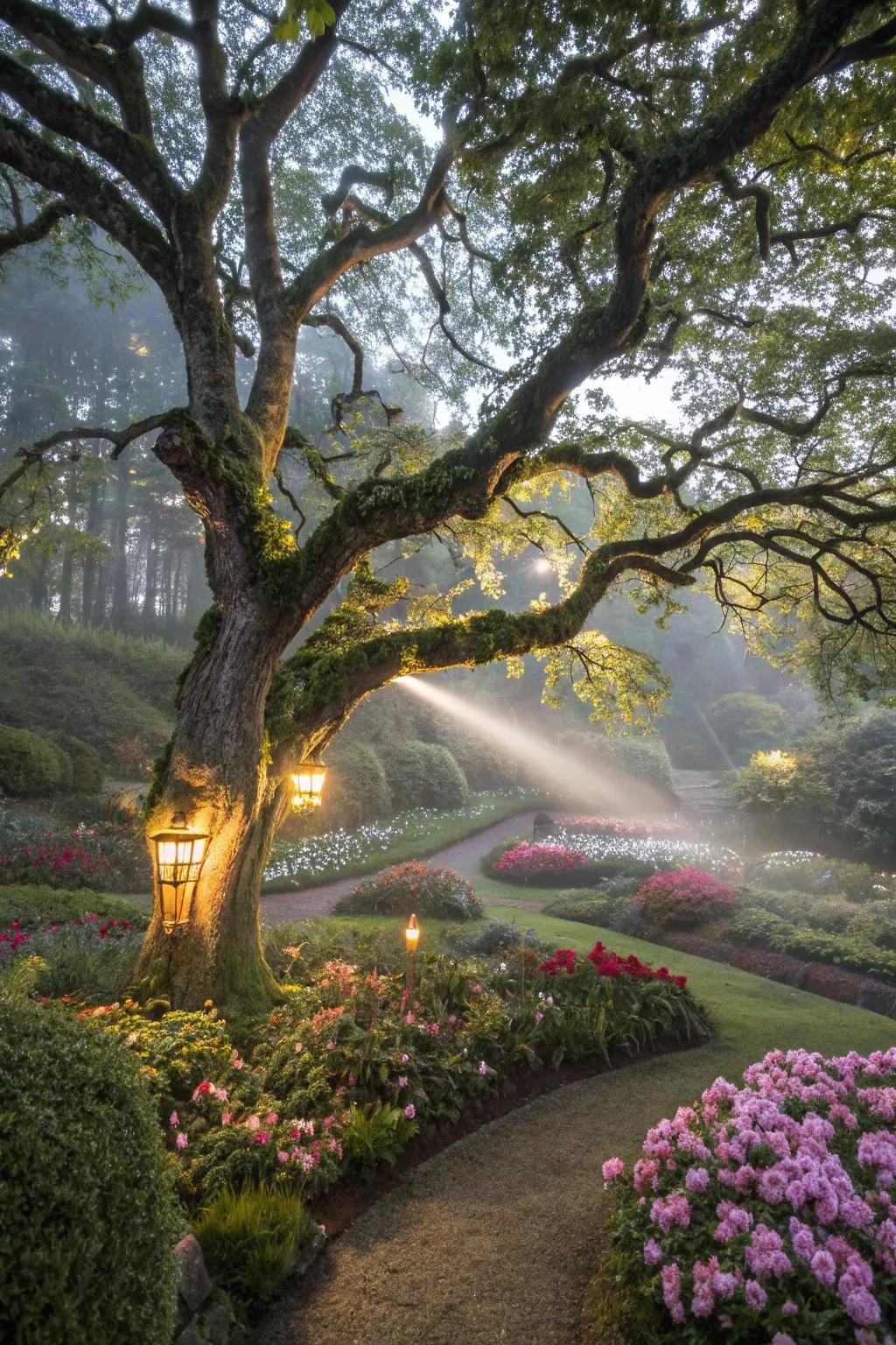 Multi-layered lighting creates a rich visual experience.