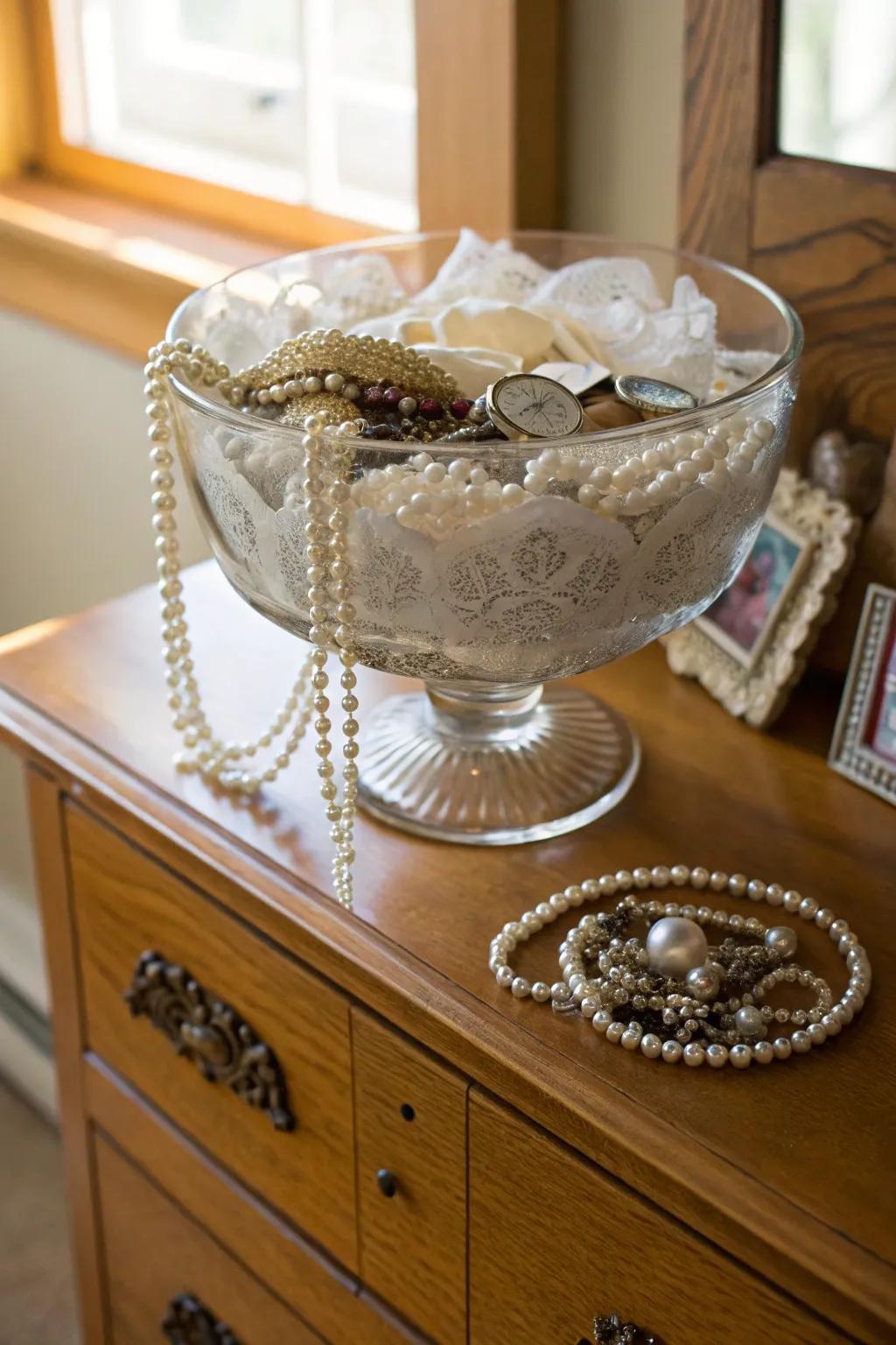 A dessert bowl exuding retro charm and elegance.