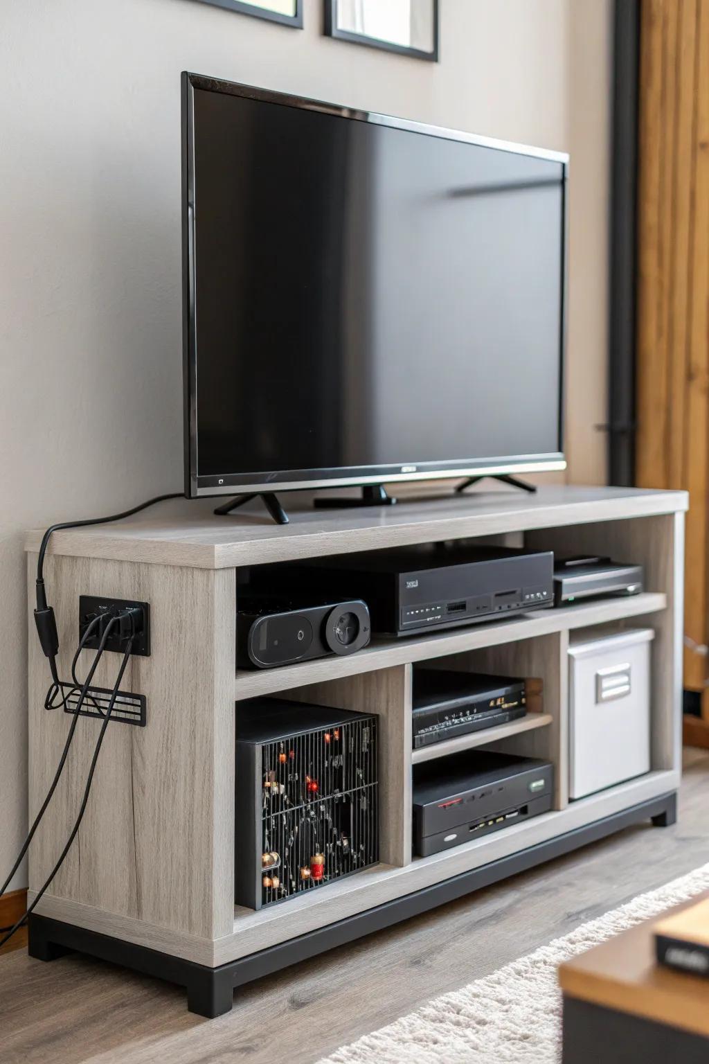 Integrated mounts simplify your TV area for a clean look.