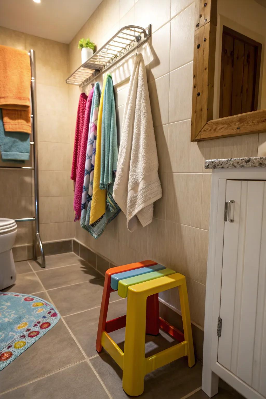 Bright colors bring vibrancy to the room.