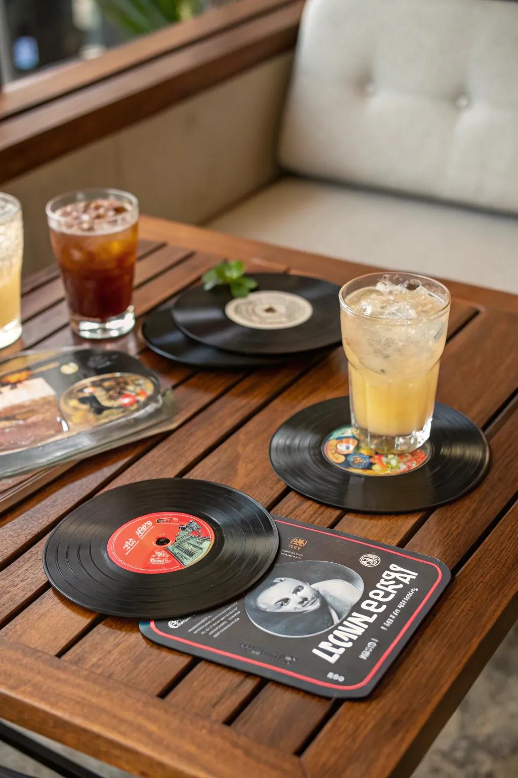 Safeguard your surfaces while adding a nostalgic touch with record mats.