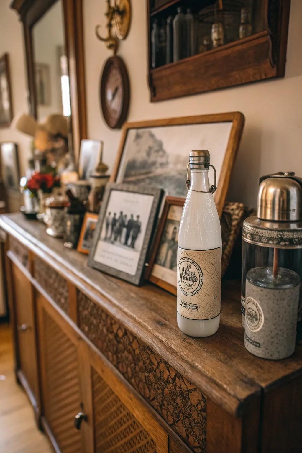 Vintage styled hydration bottle designs that spark nostalgia.