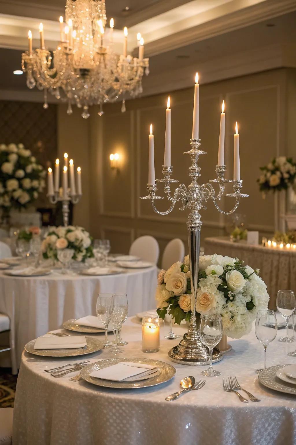 Candelabras add a touch of glamour and elegance.