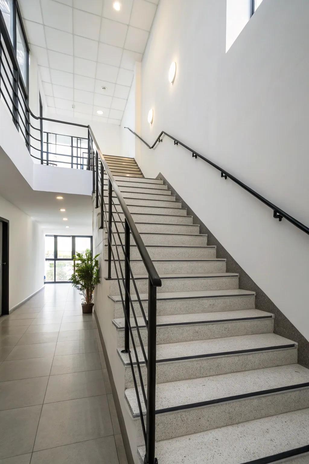 Simple sophistication underscores the natural allure of this stairway.