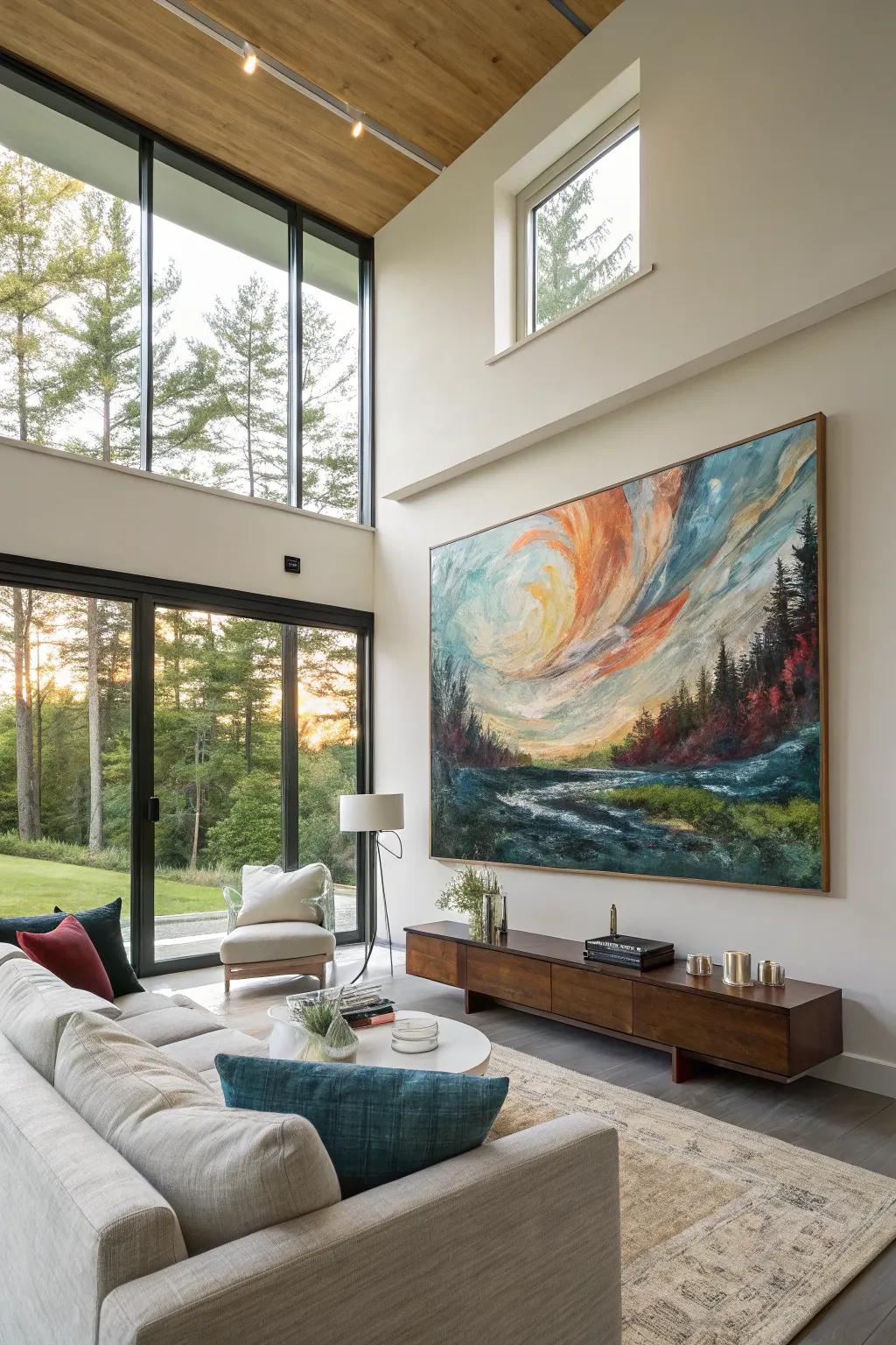 An abstract nature art piece adding an aesthetic blend to a modern space.