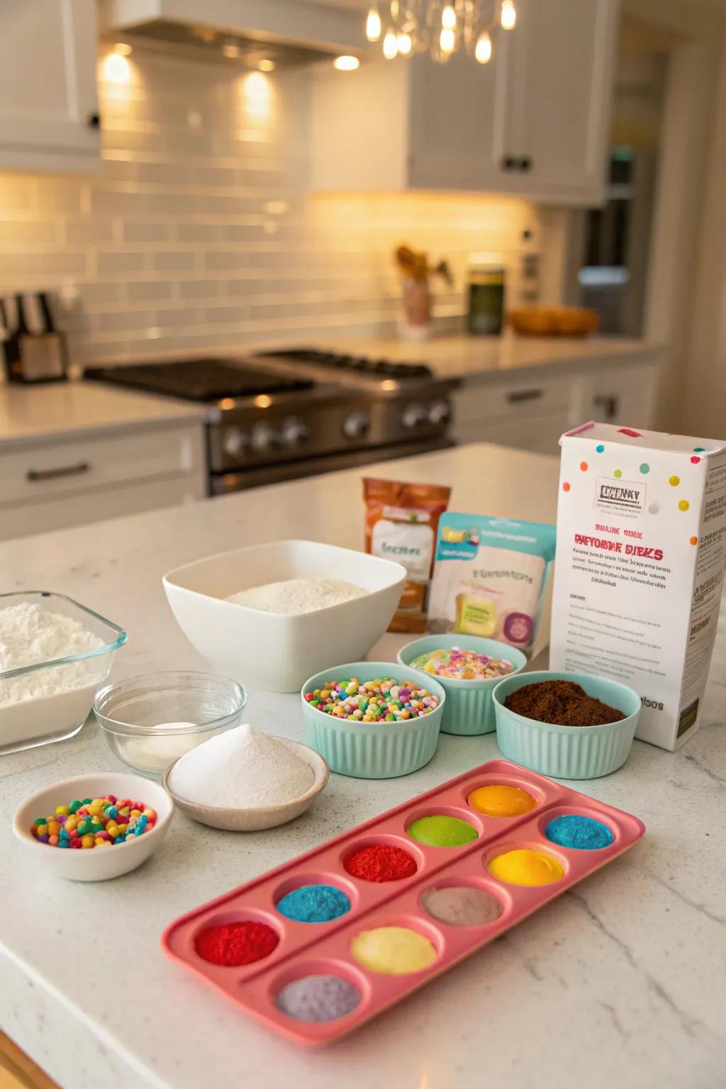 A sweet treat using a Bake-It-Yourself set.