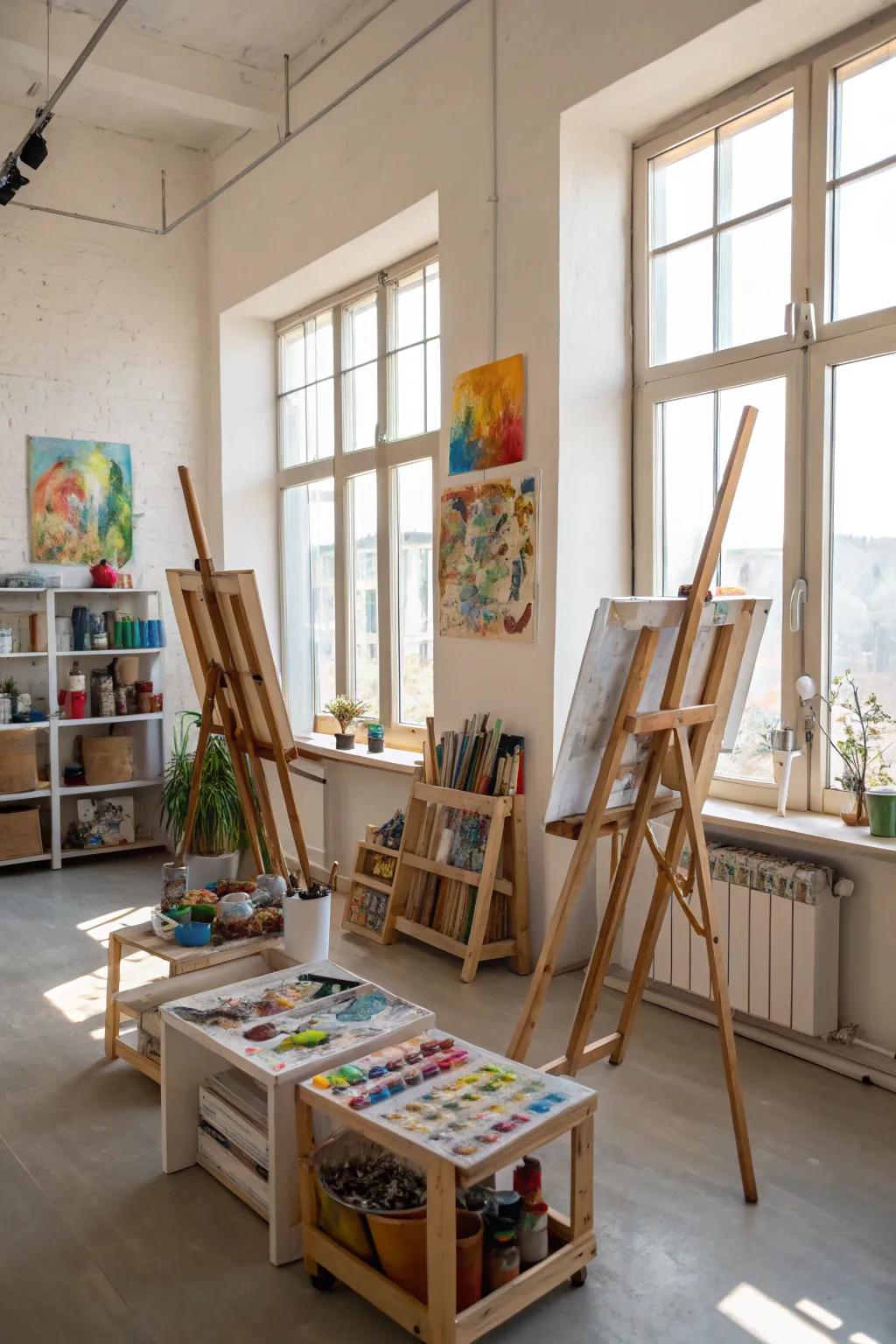 Spark imagination in a personal art studio.