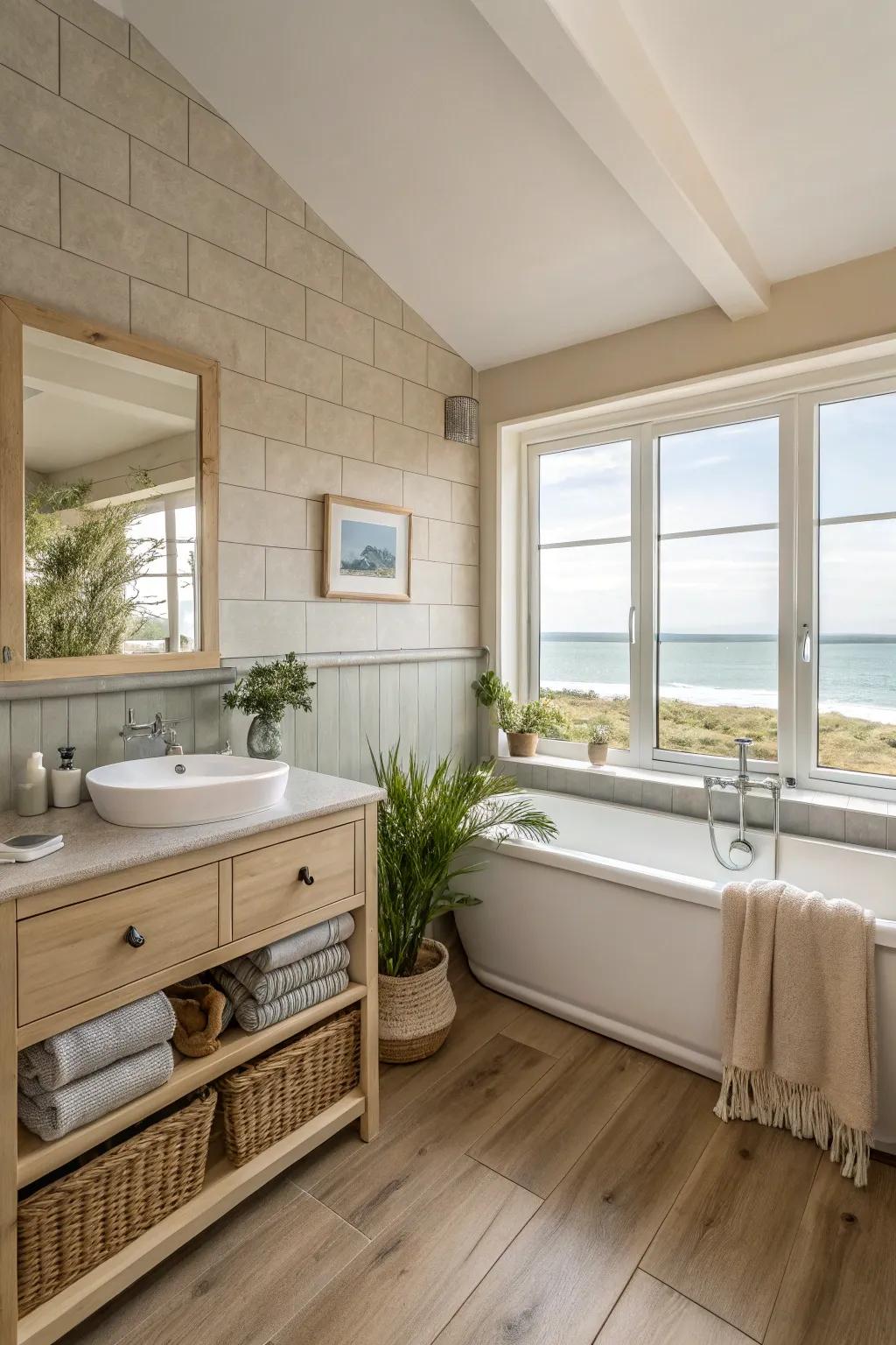 A neutral palette builds a serene scene.