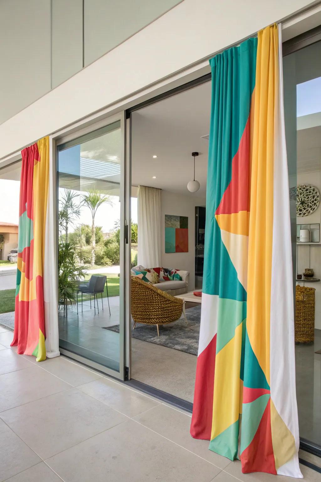 Shade block drapes add energy.