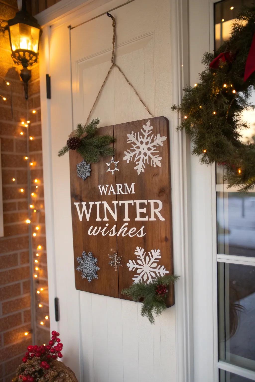 Festive signage shares a warm reception.