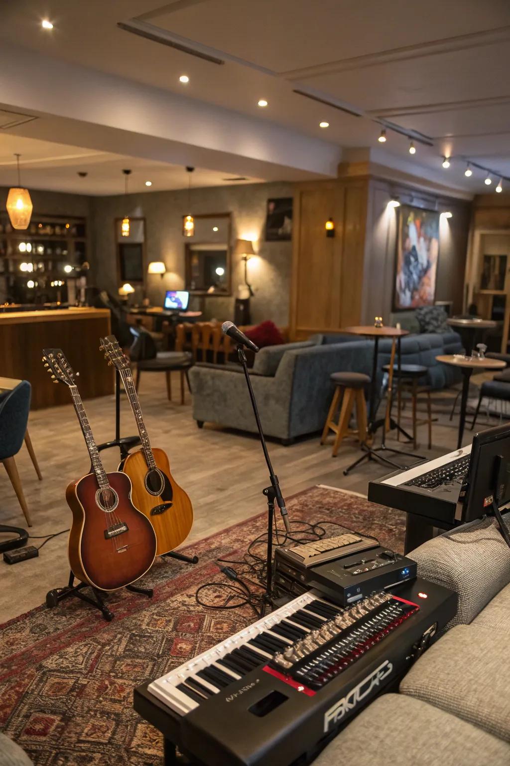 A music lounge for creative and relaxing musical periods.