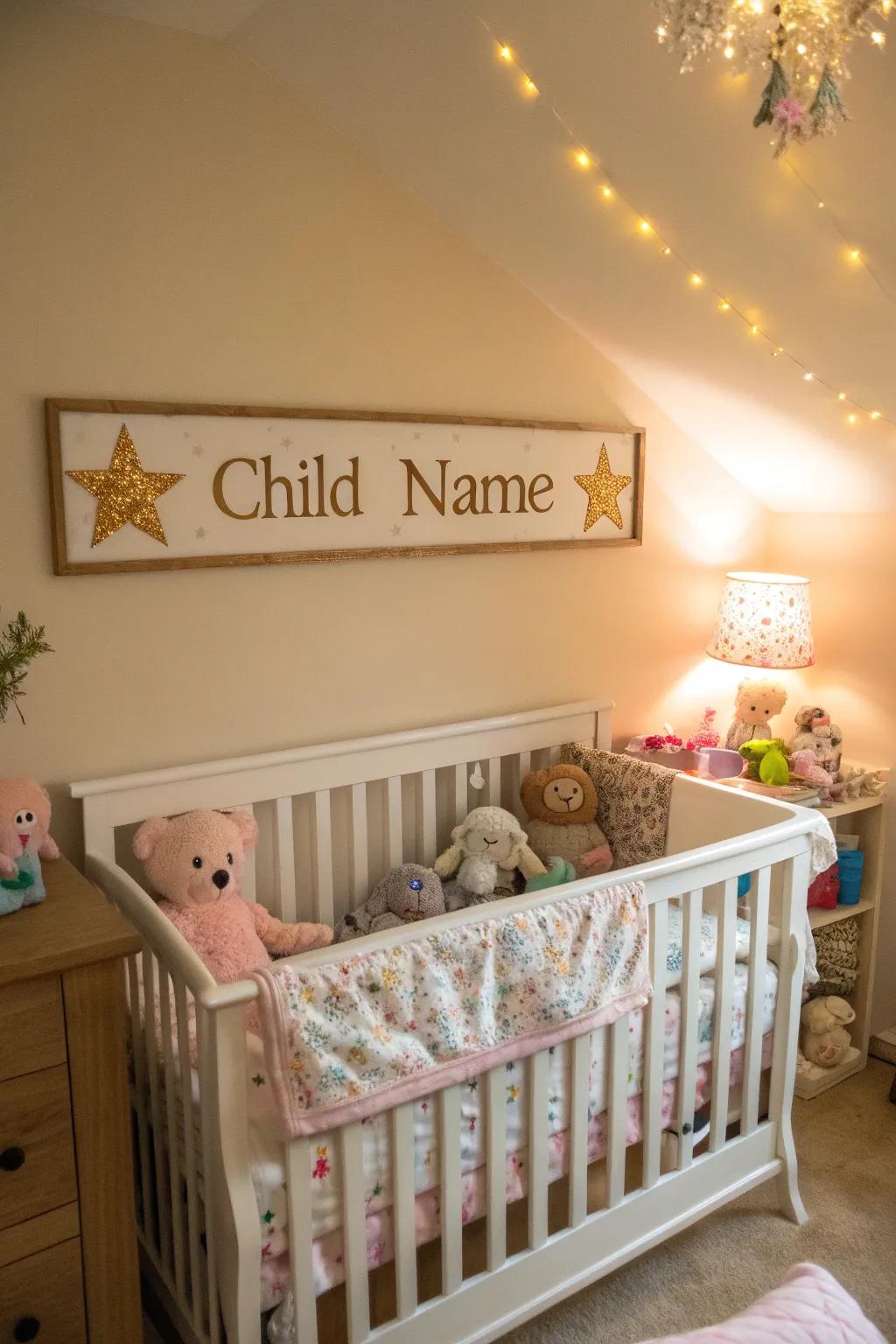 Personalized name art adds a personal touch.