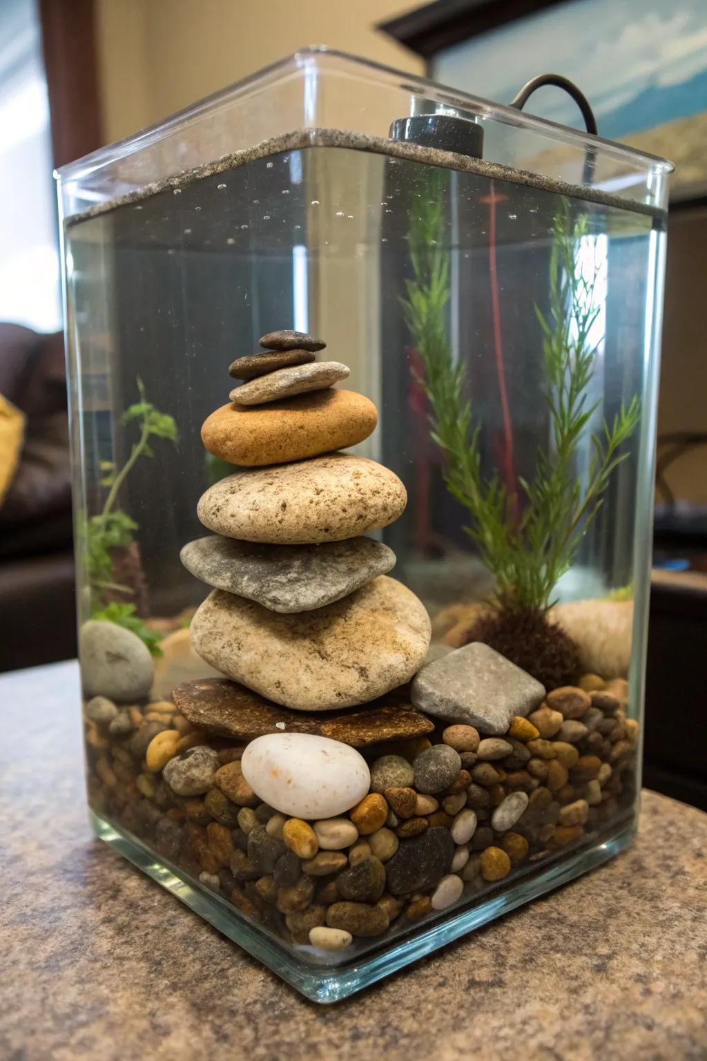 Fashion a stunning stone panorama in your aquarium.