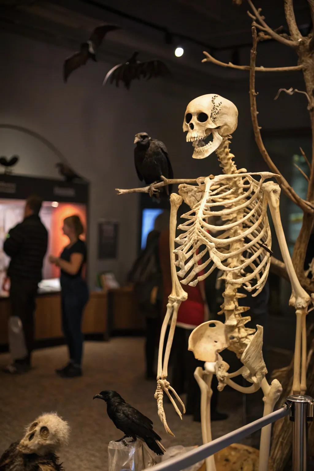 Faunal mates append a whimsical aspect to the skeleton exhibit.