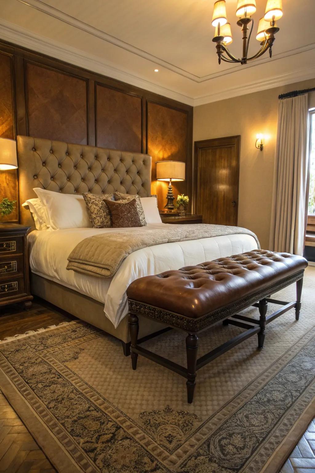 Leather accents bring both refinement and comfort
