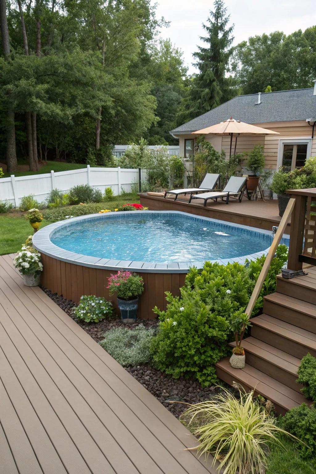 Enjoy durability with affordable composite decking.