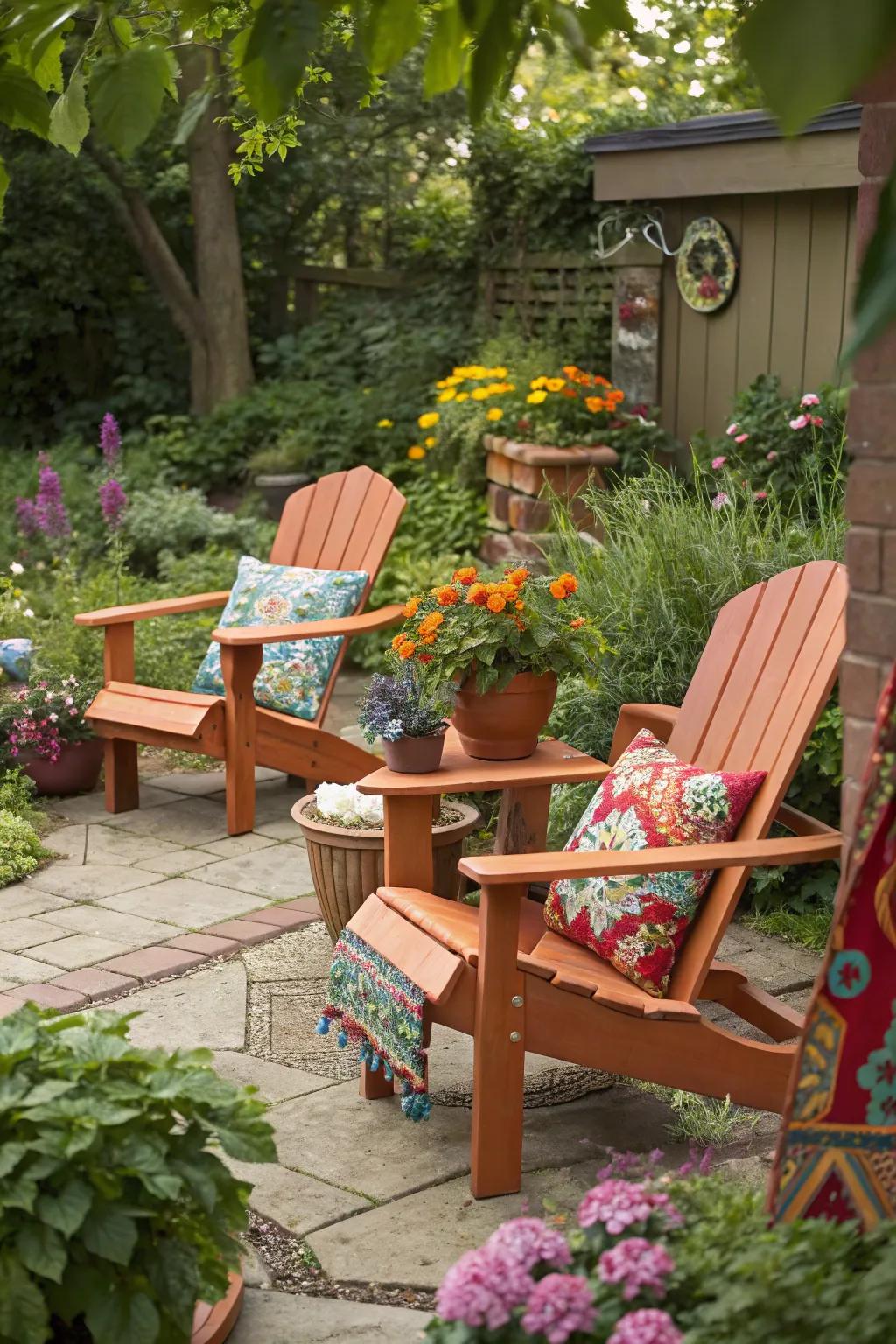 Warm burnt earth tones for a cozy feel.