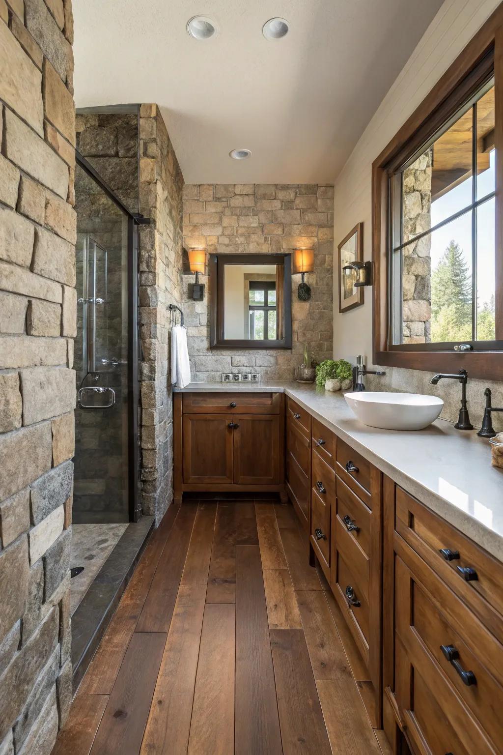 An eclectic mix of materials adds depth and interest.