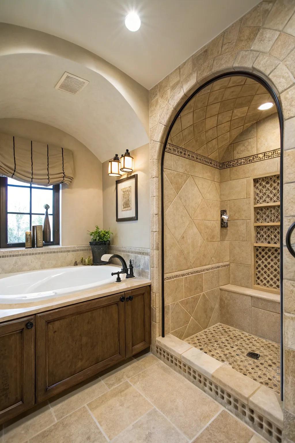 Amplify grace with an arched niche design.