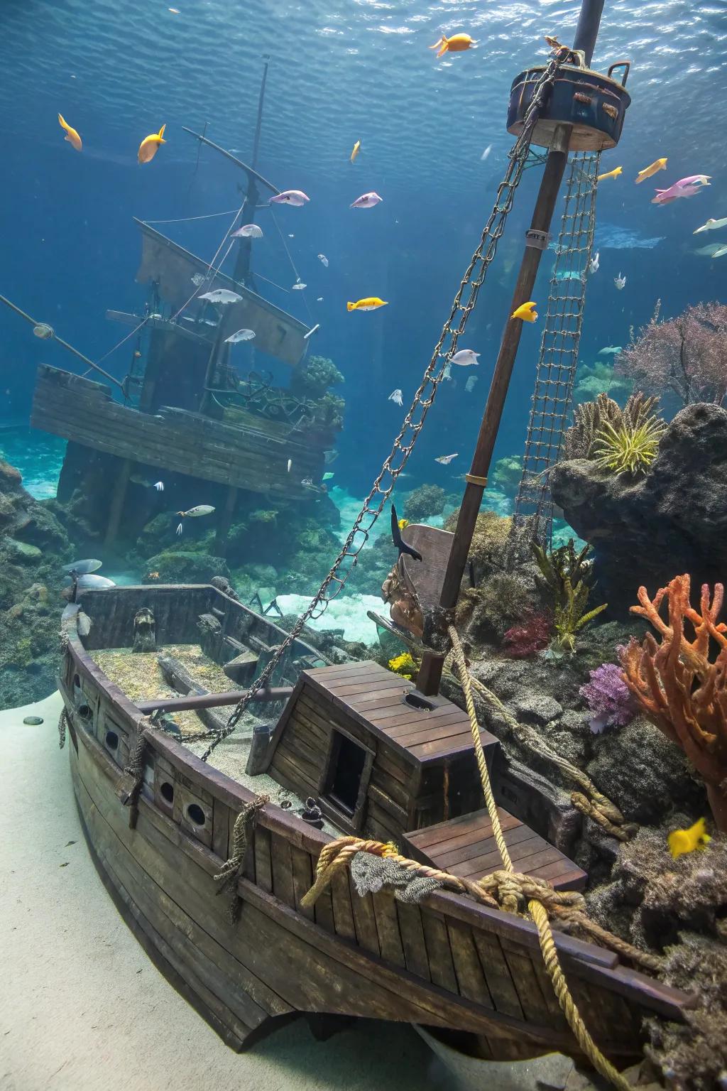 A buccaneer debris motif injects enigma and escapade.