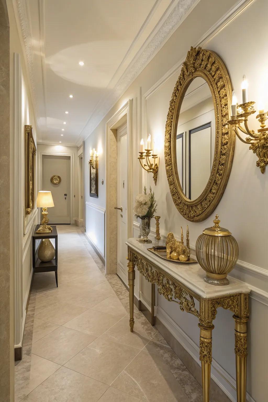Gilded details ushering in warmth and opulence subtly.