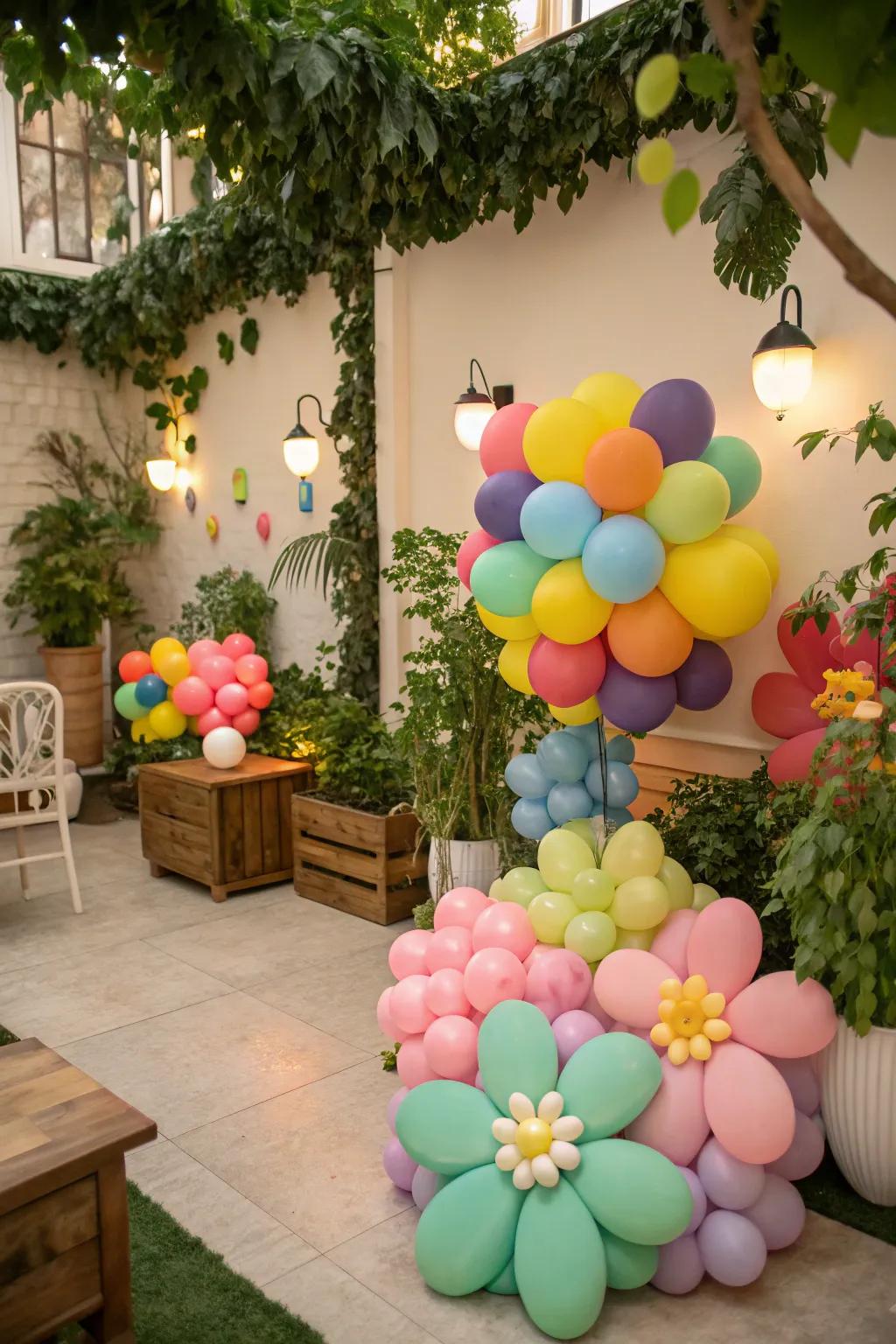 Balloon blossoms offer a fresh take on floral decor.