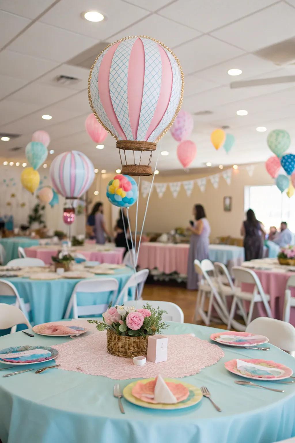 Whimsical Hot Air Balloon Centerpieces - Charming Decorations