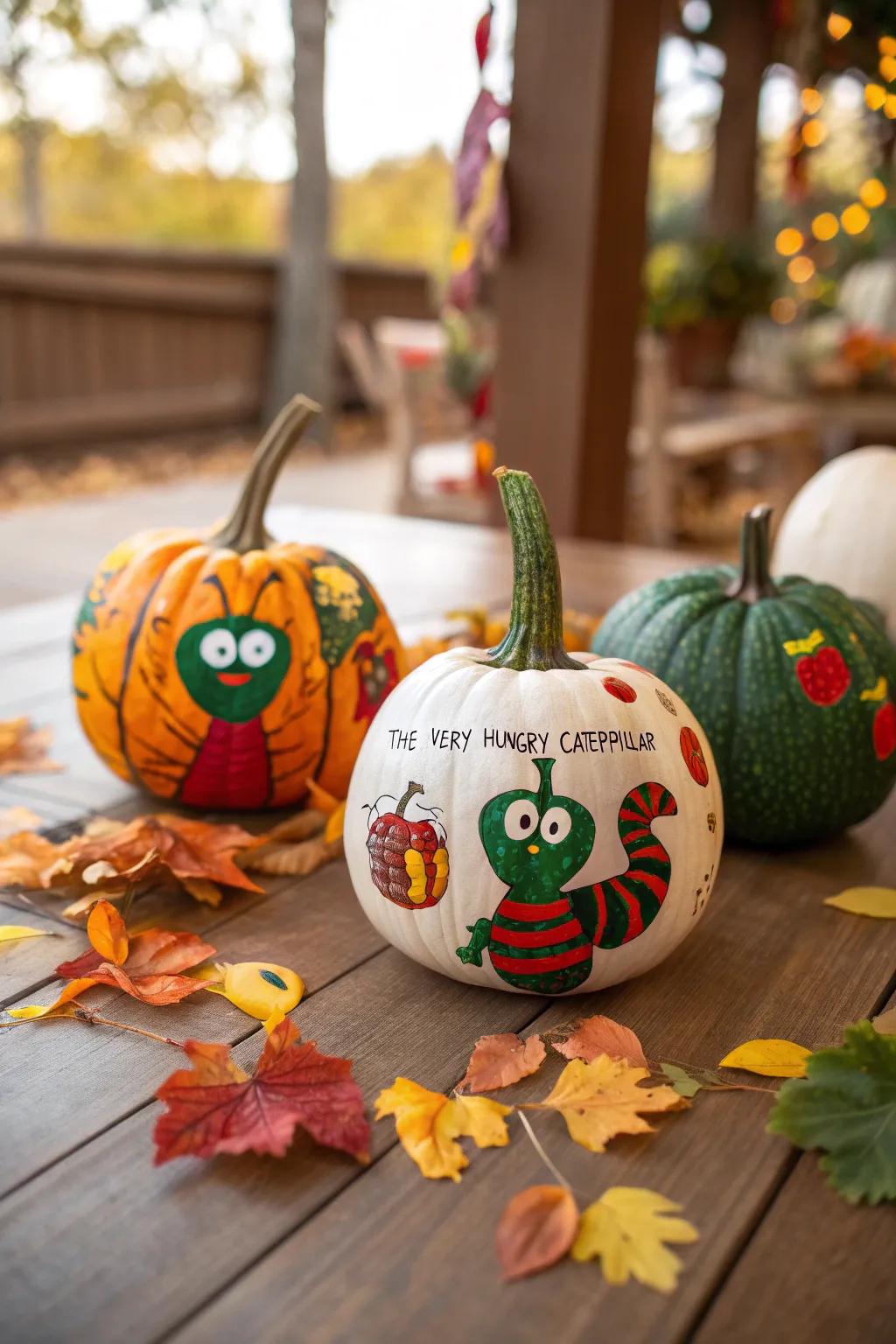 Storybook personage gourds resurrect tales.