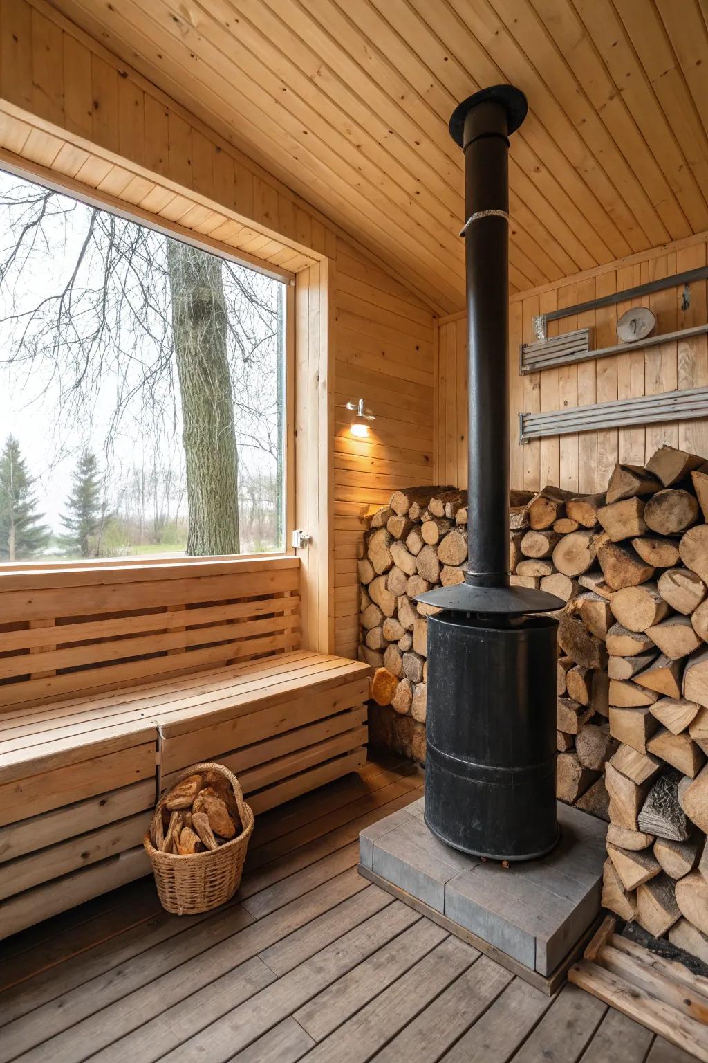A timber fired steam room promoting a traditional adventure.