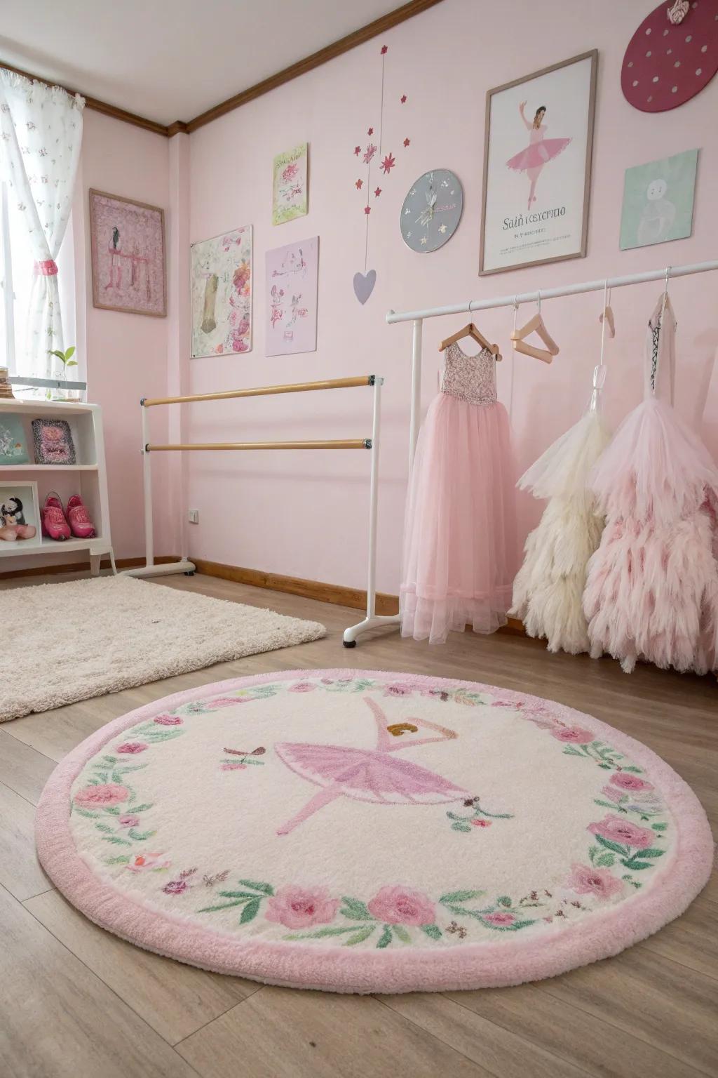 A gentle floor covering incorporates warmth and comfort to the space.