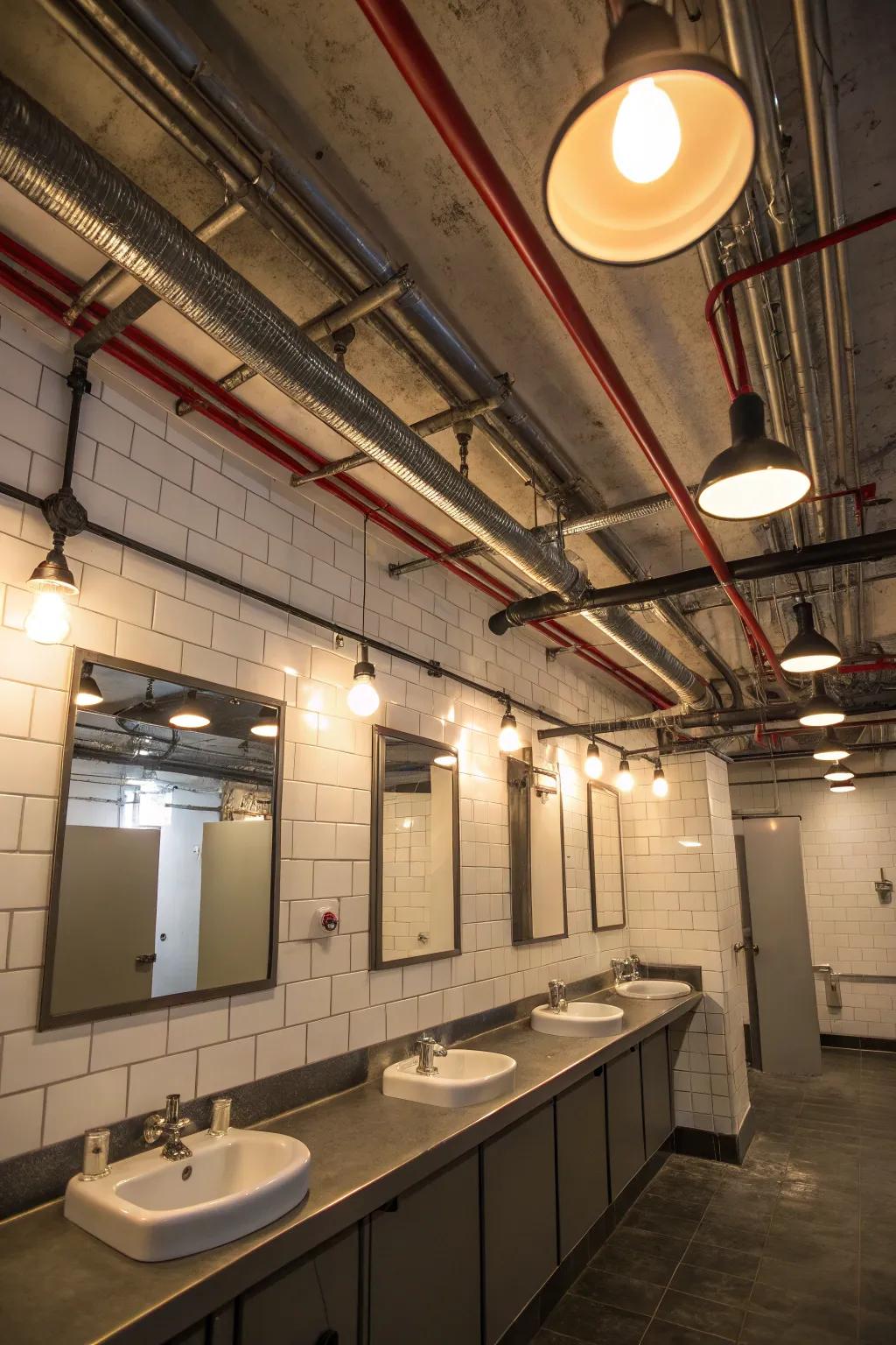 Industrial lighting delivers an edgy, urban feel.