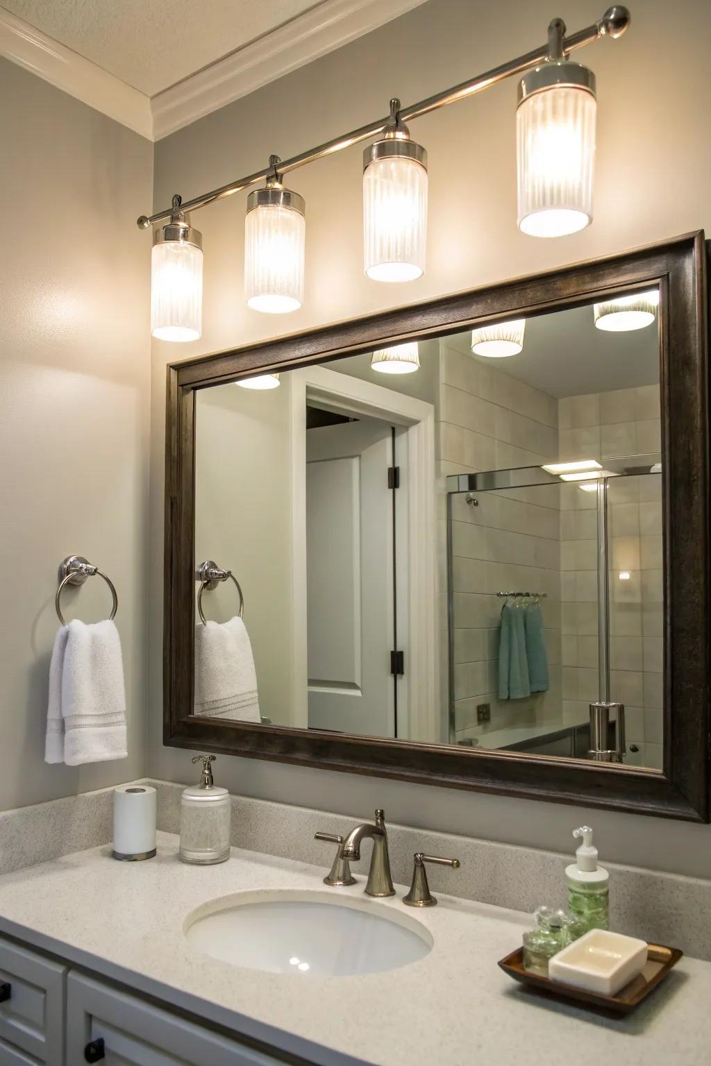 Opaque glass components create a soft, calming glow.