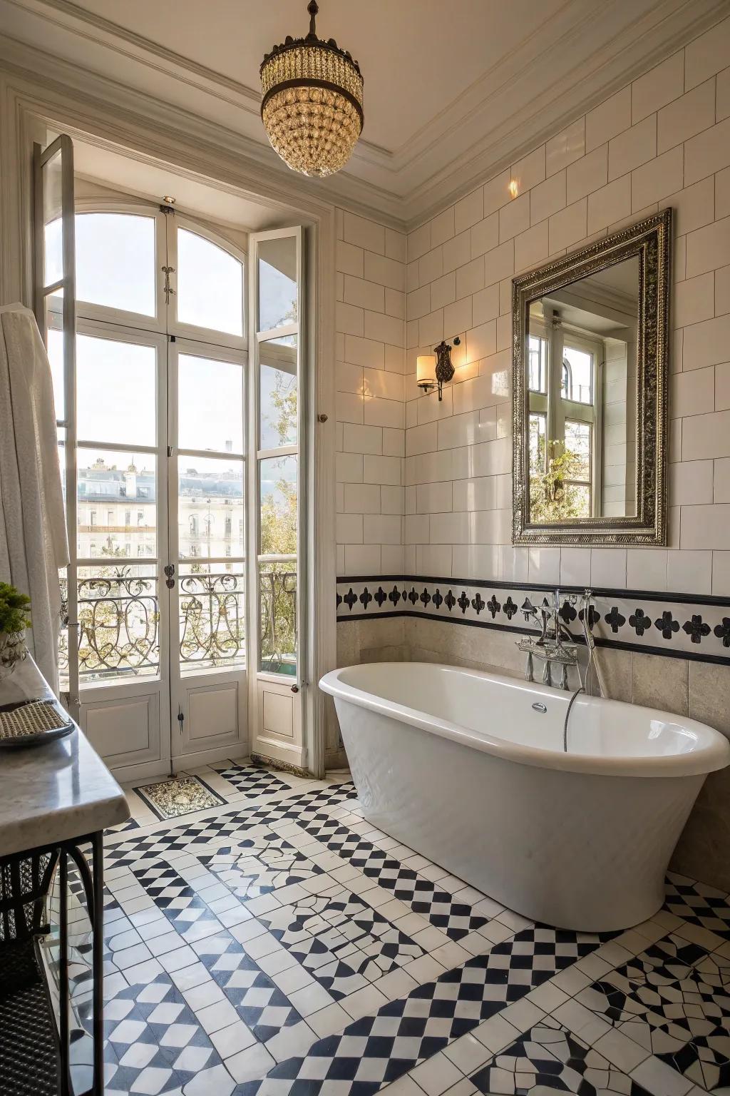 Infuse your bathroom with timeless Parisian panache.