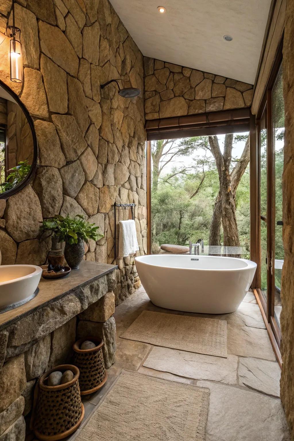 Add a touch of luxury with a stone frame around your tub.