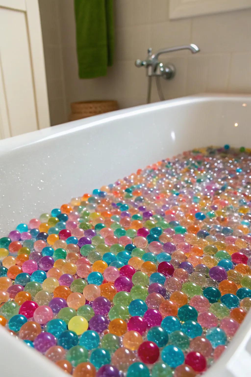Enhance bath time with the tactile delight of water beads.