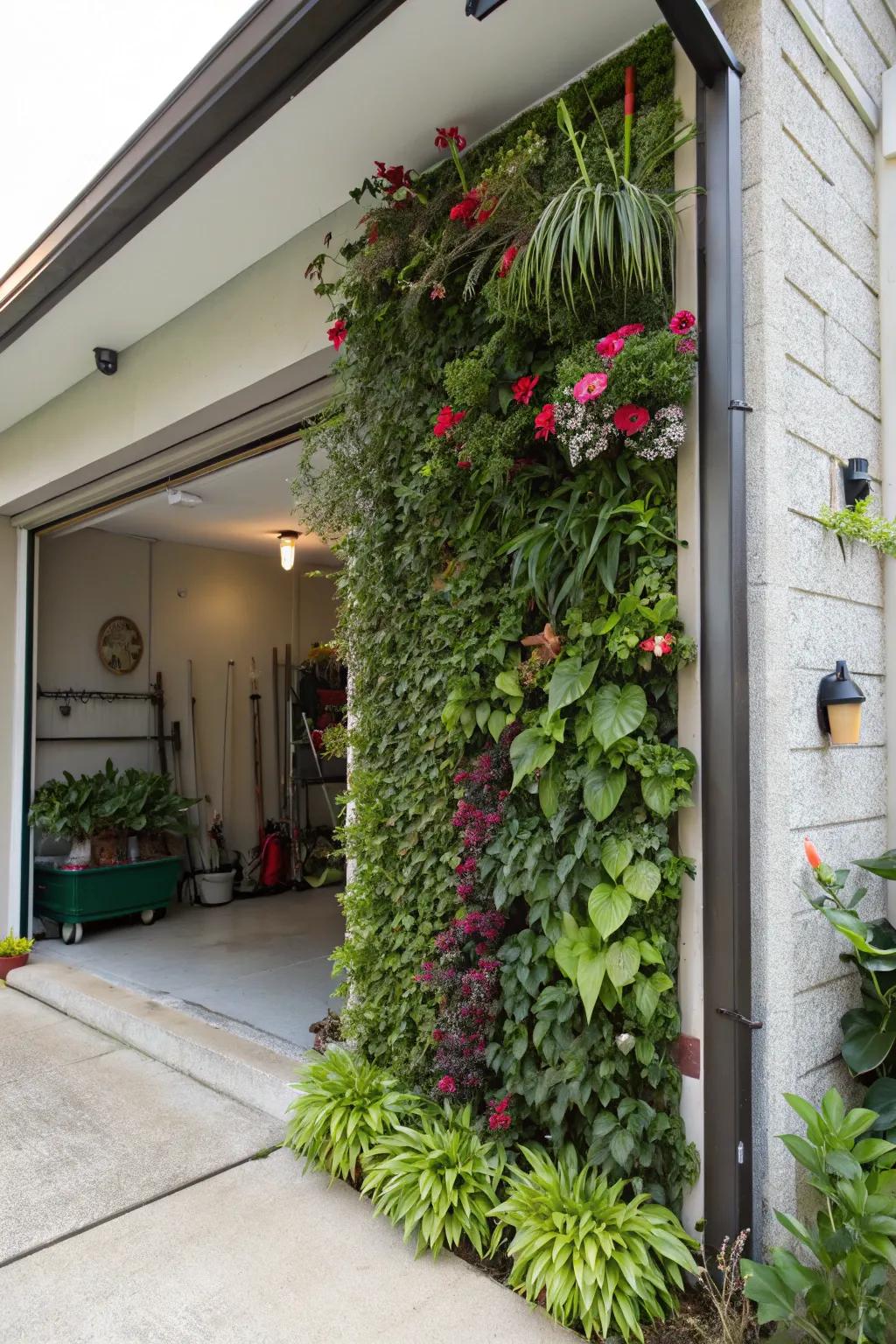 Introduce nature indoors with a lush vertical garden.