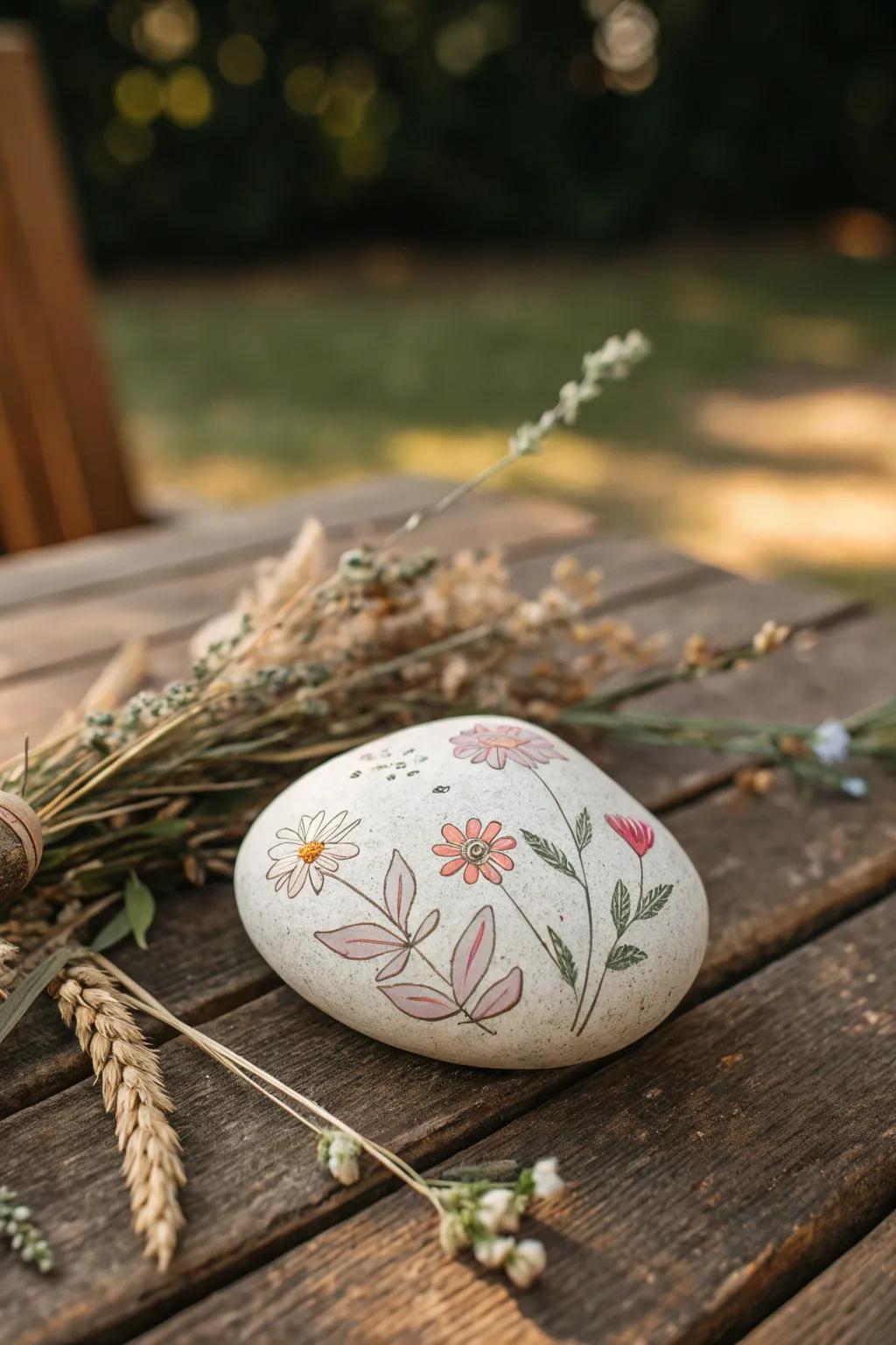 Transform your garden into a personalized oasis using beautifully manually colored rocks.