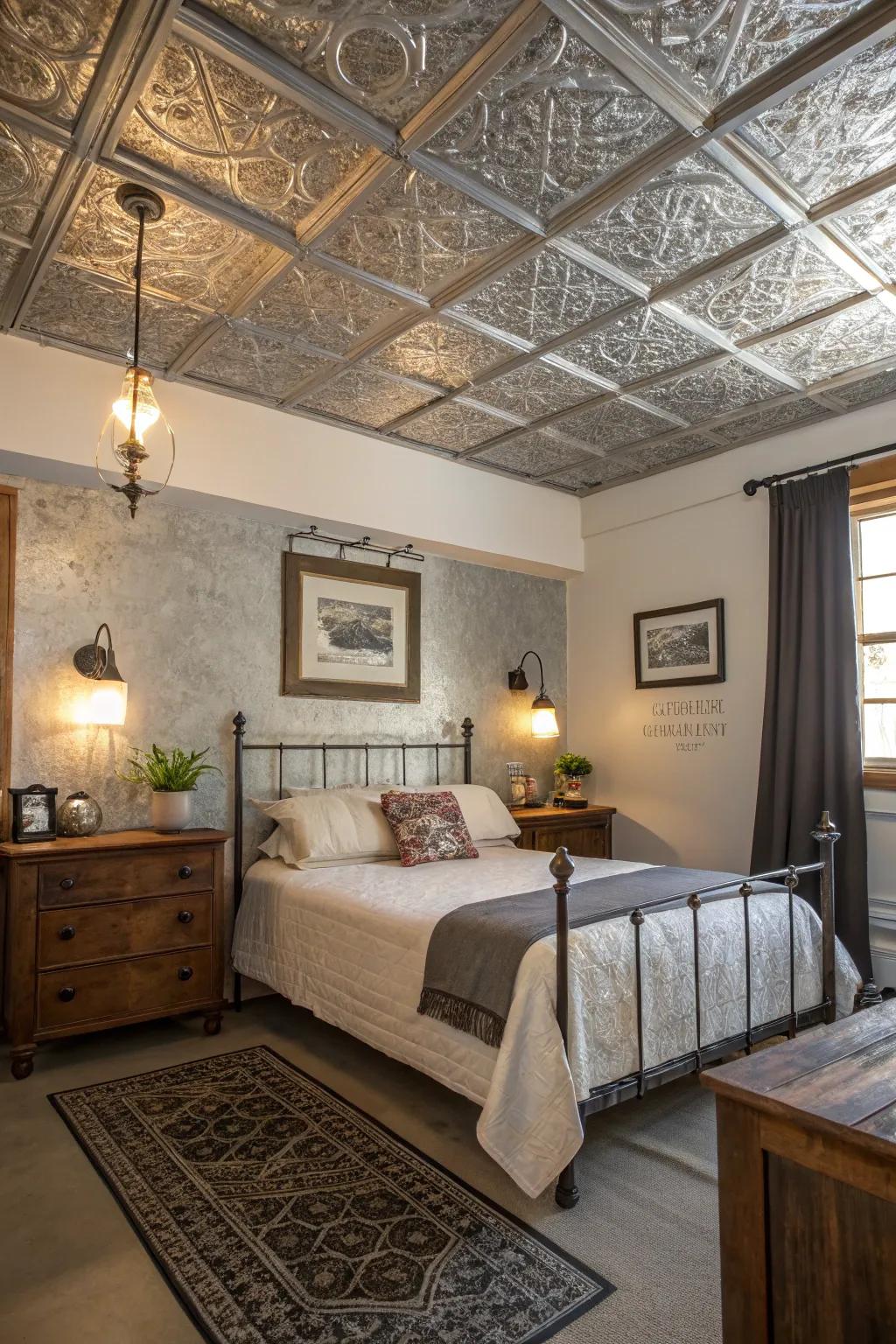 Infuse texture with ceiling panels.