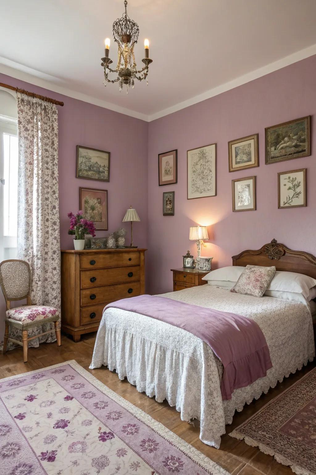 Capture old beauty with mauve tones.