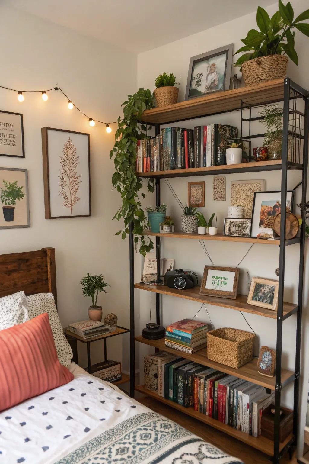 Shelving can showcase personal touches and add visual interest.