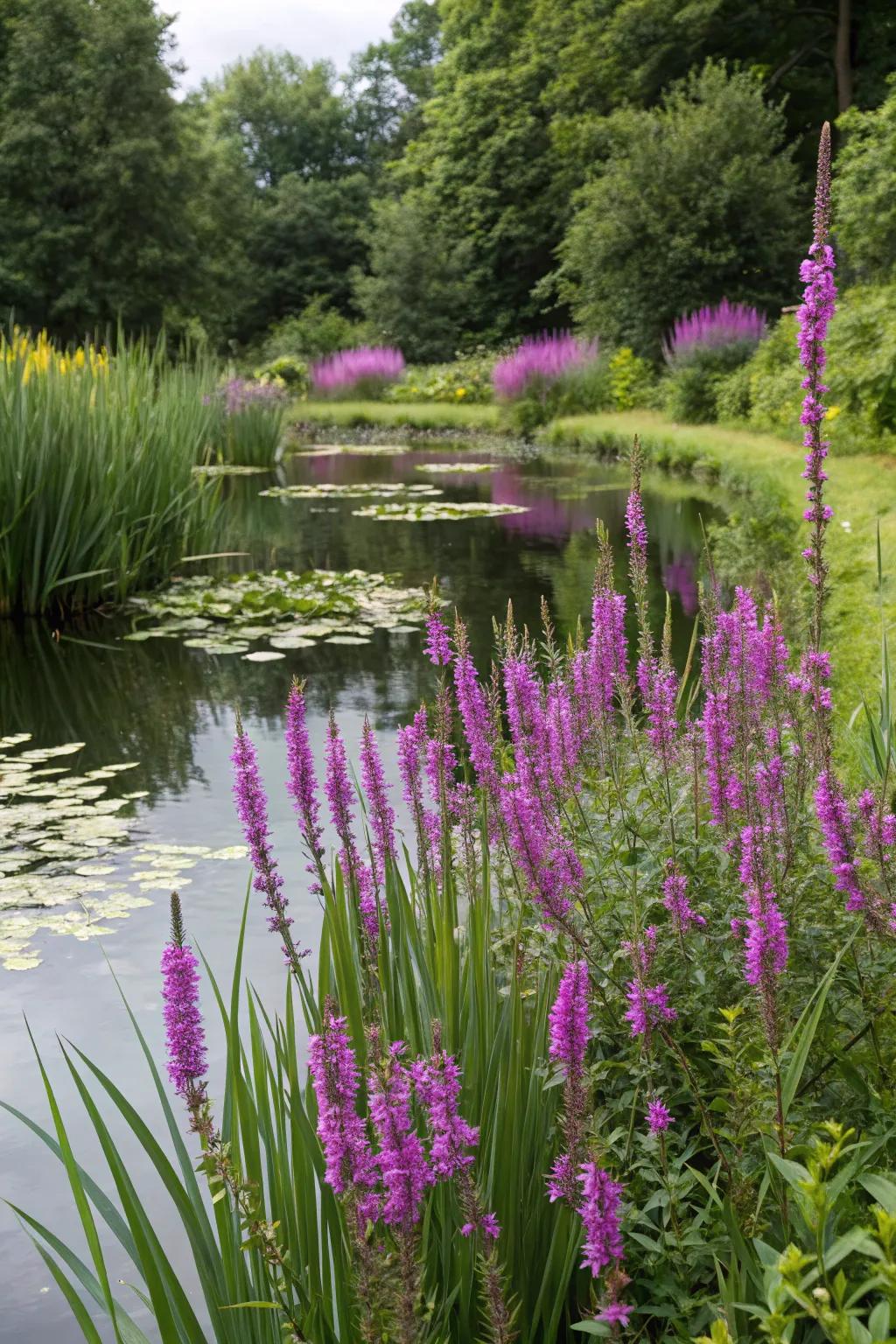 Amethyst Stalk imparts a dramatic and sculptural aspect to your pond.