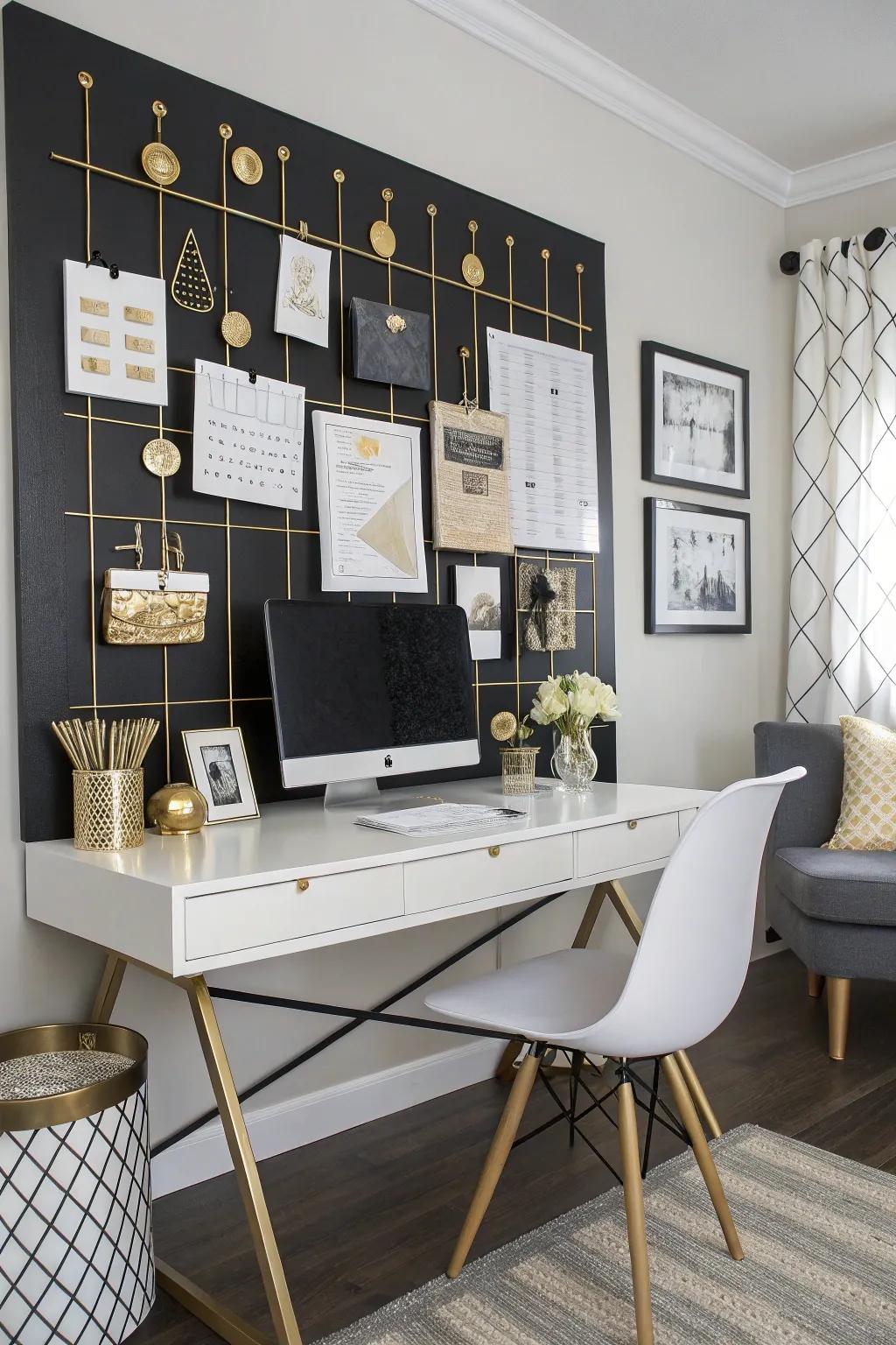 Achieve a striking visual impact with a dynamically contrasted memo board.