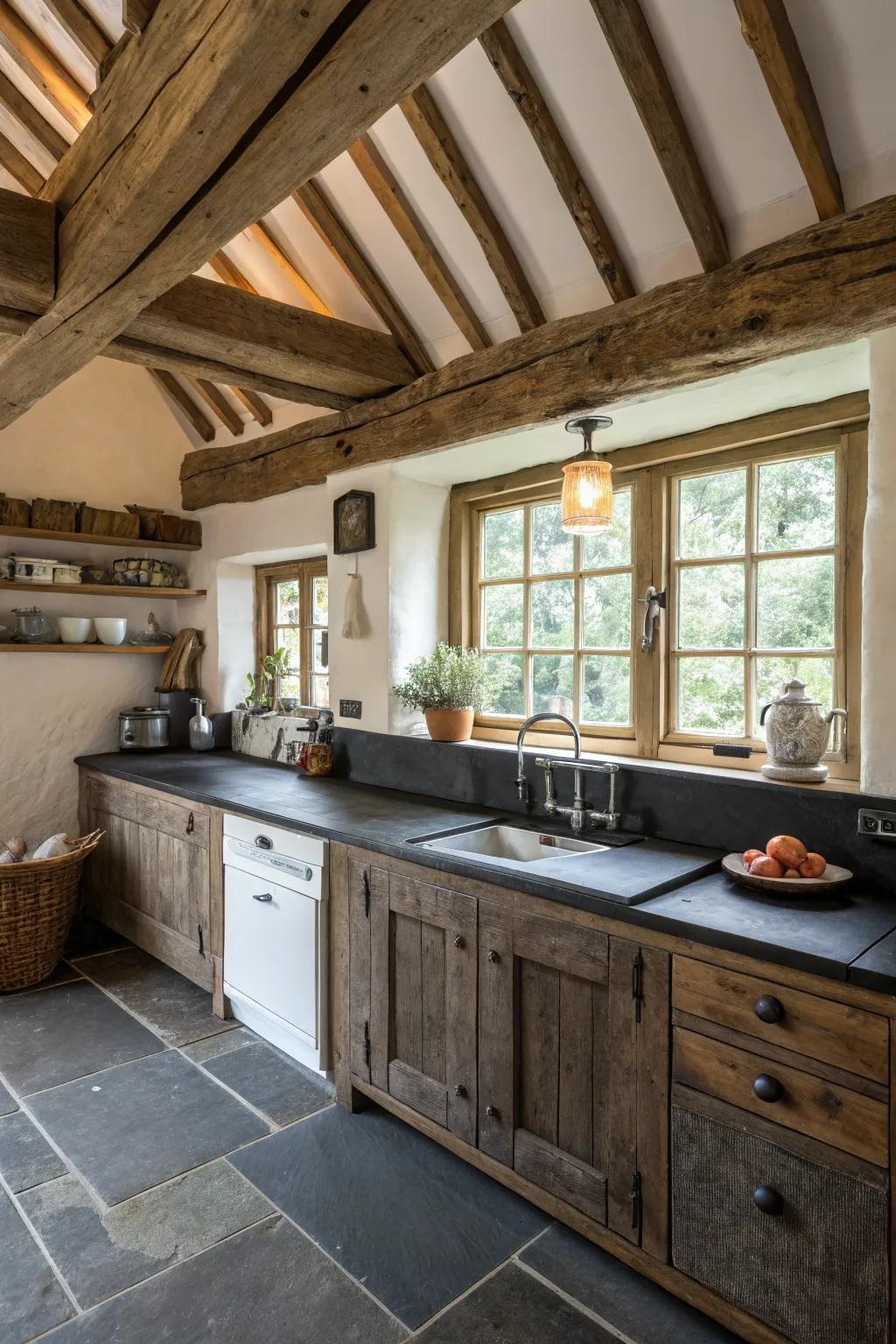Record countertops providing a countryside touch.