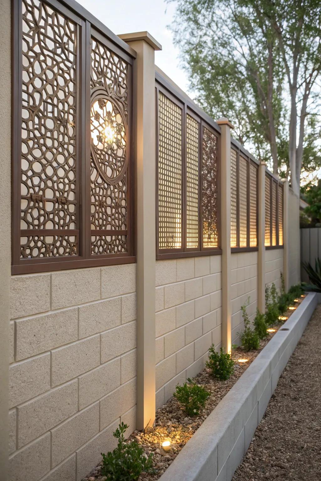 Enhance seclusion with ornamental partitions.