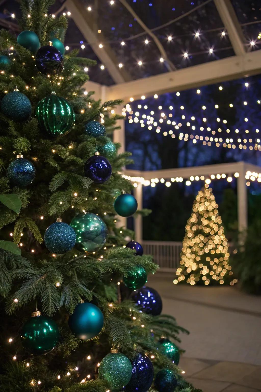 An indigo and fern tree that brings the enchantment of a magical forest to life.