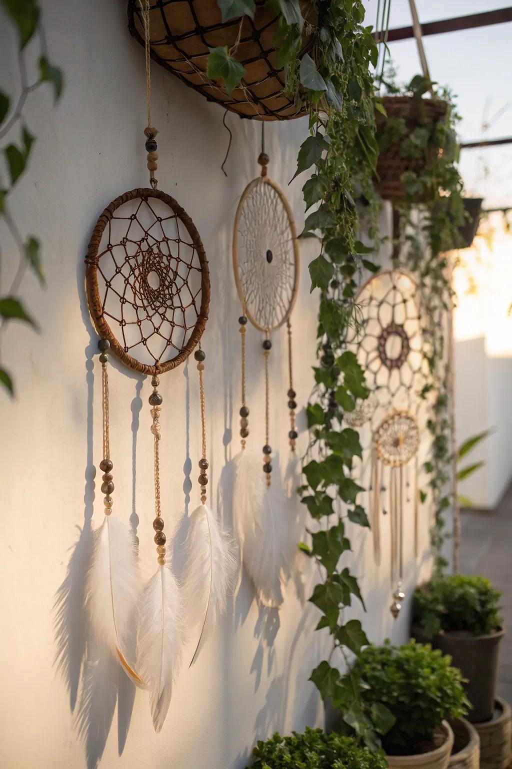 Whimsical wall decor amplifies the bohemian enchantment.
