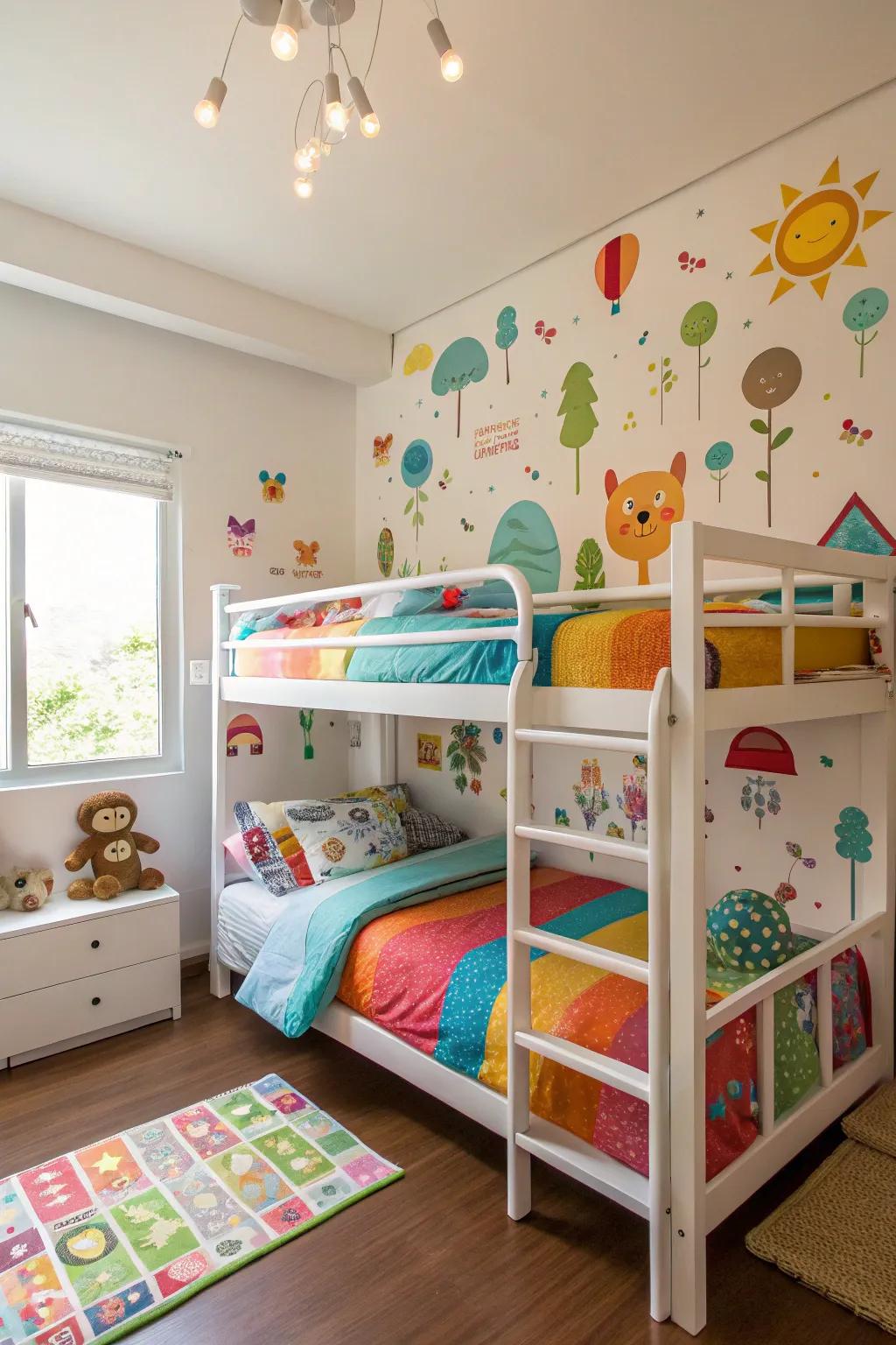 Graphic stickers add personality and enjoyment to shared spaces.