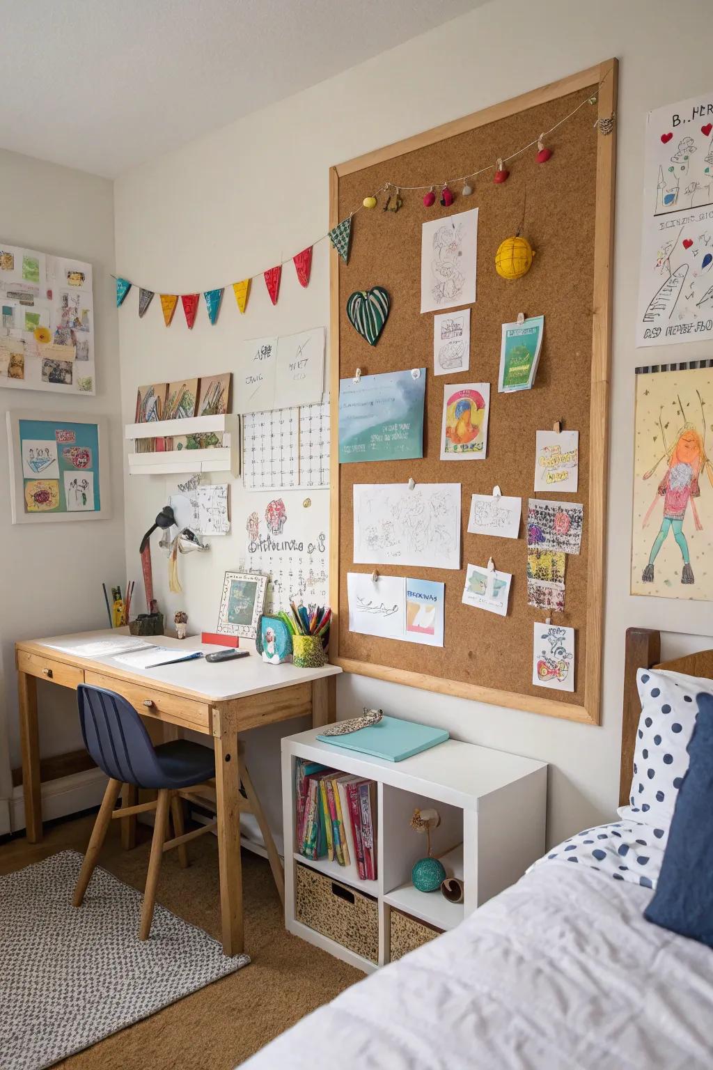 A designated space for displaying artistic creations.